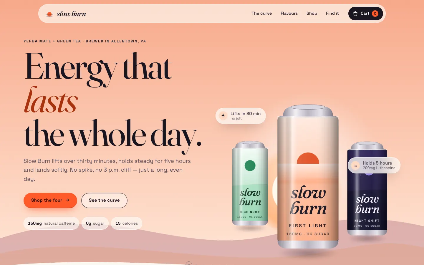The Slow Burn home page on a desktop screen