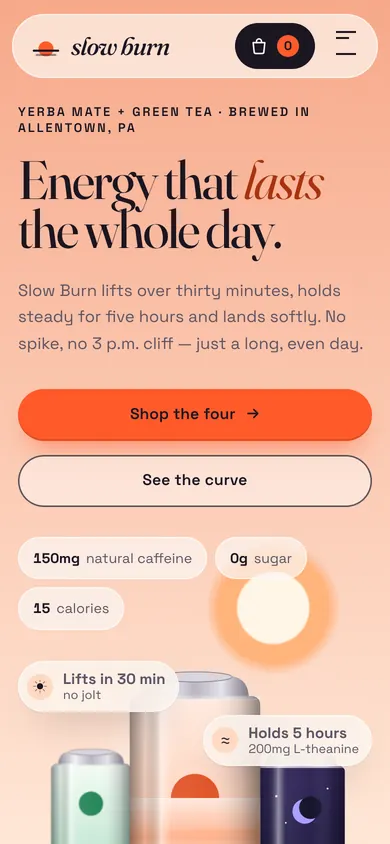 The Slow Burn home page on a phone screen